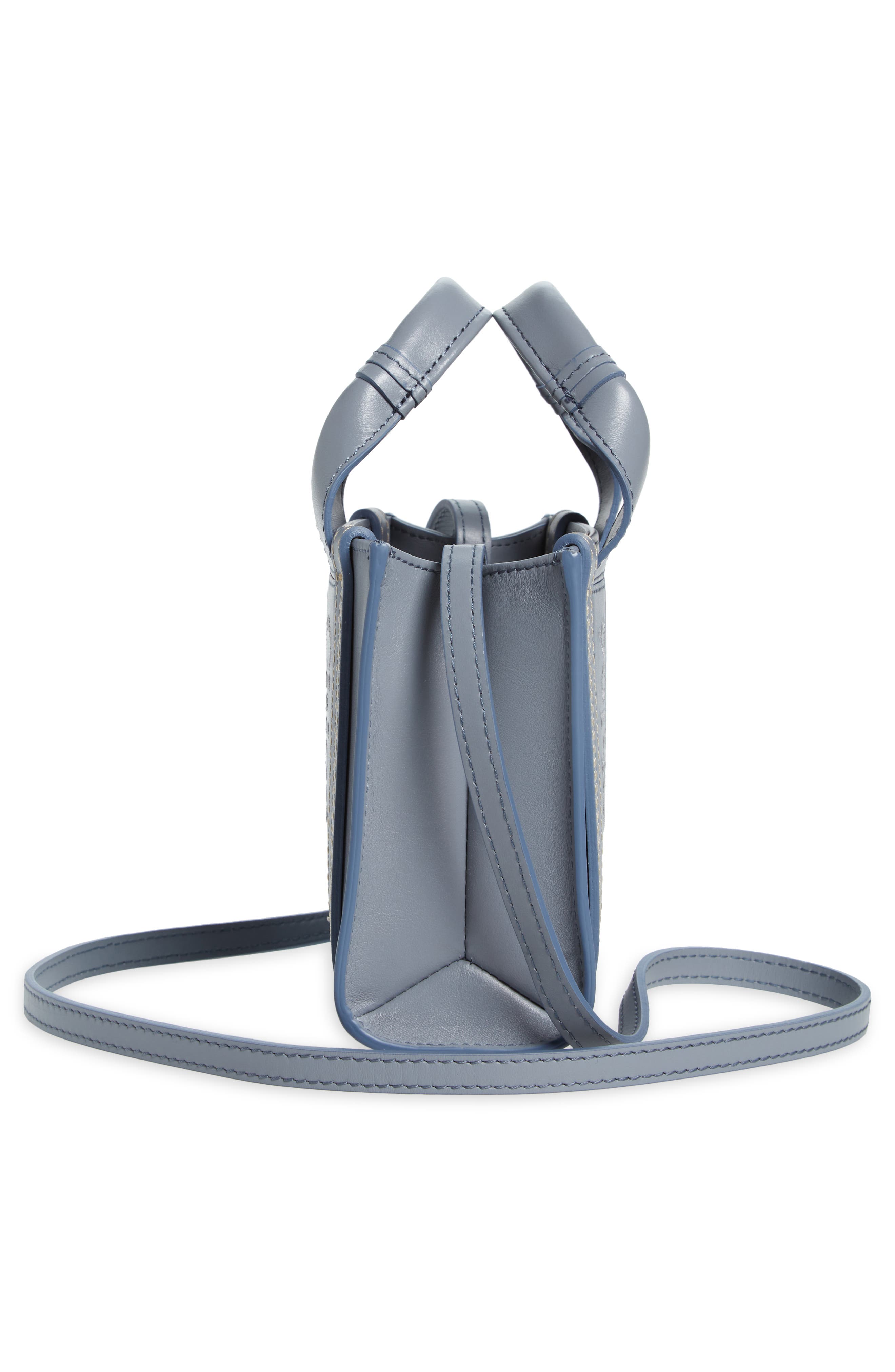 Mini Woody Leather Tote, Alternate, color, STORM BLUE 41A