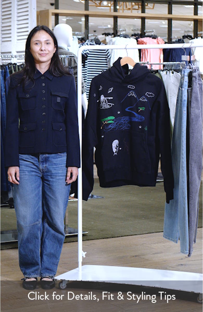 Questions Oversize Embroidered Pullover Hoodie, sales video thumbnail