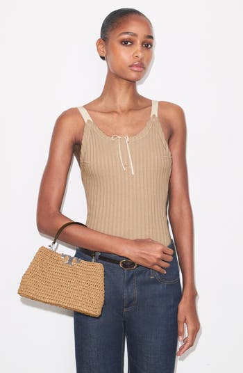 Tory Burch Mini Eleanor Raffia Satchel | Nordstrom