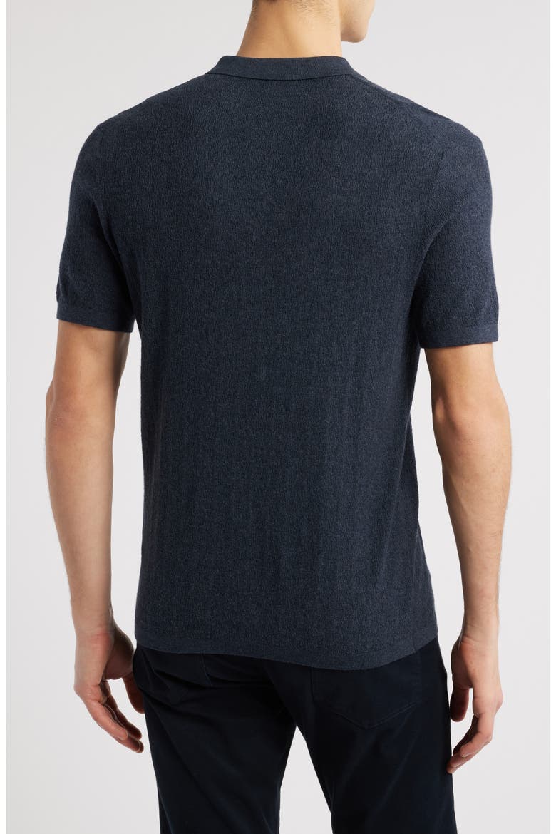 Neo Short Sleeve Polo Sweater, Alternate, color, NAVY