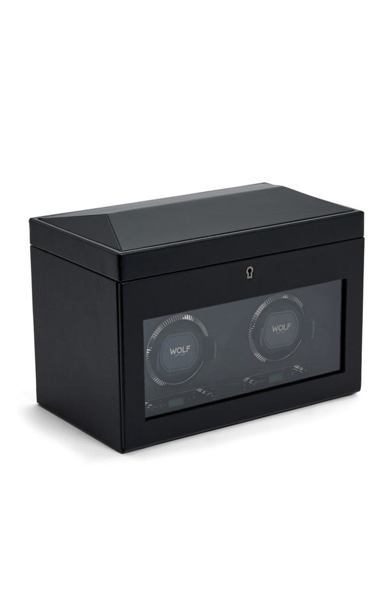 WOLF British Racing Double Watch Winder with Storage, Alternate, color, Black