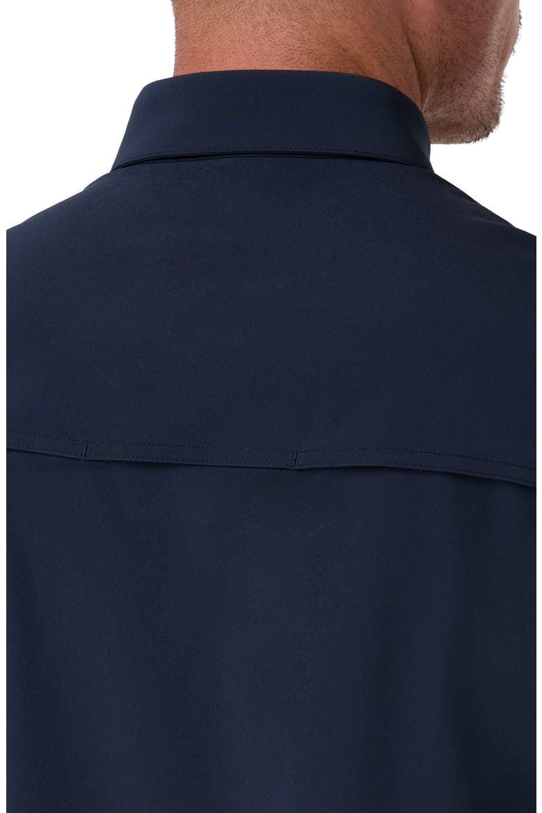 Leeward Tailgate Performance Short Sleeve Button Up Shirt, Alternate, color, NAVY