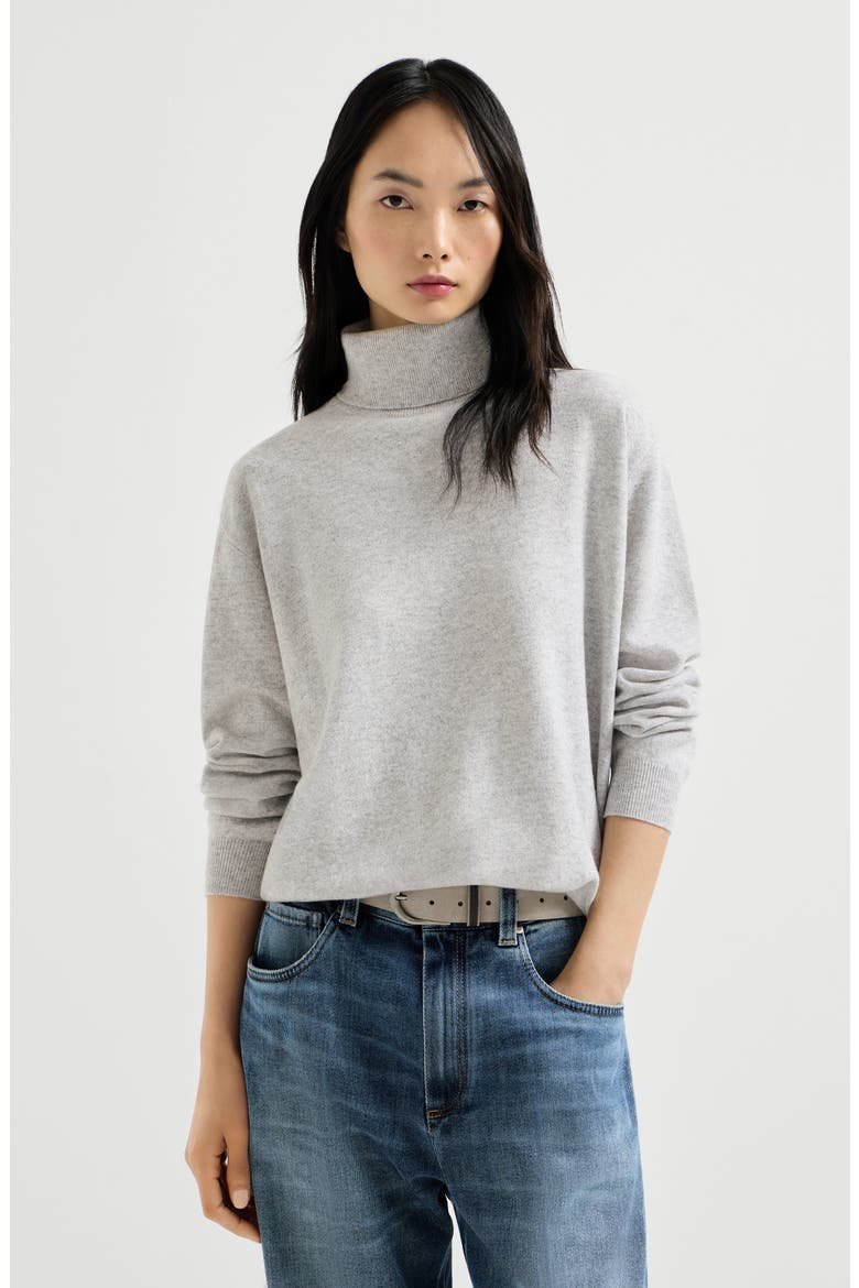 Cashmere sweater with monili, Main, color, Pebble
