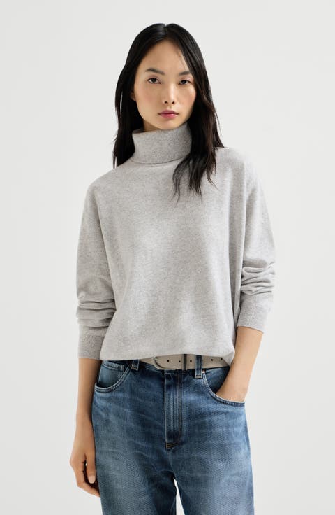 Cashmere sweater with monili