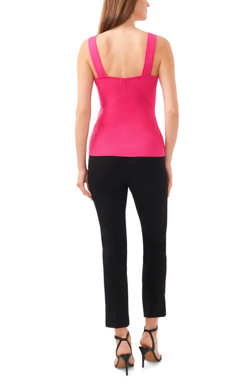 Halogen Traveling Rib Sweater Tank In Magenta Pink