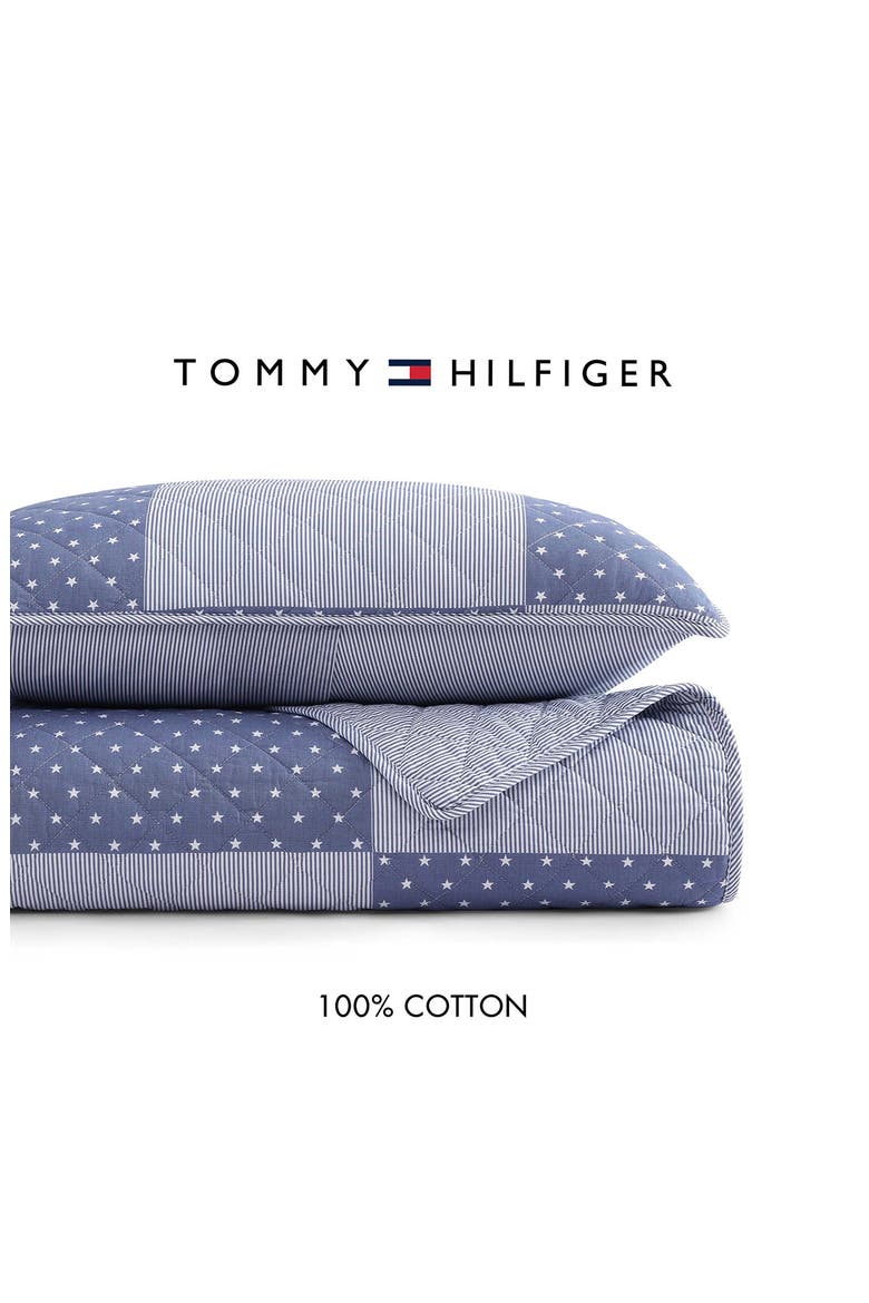 Ithaca Stargaze Patchwork Cotton Quilt & Shams Set, Alternate, color, WHITE/ DEEP BLUE