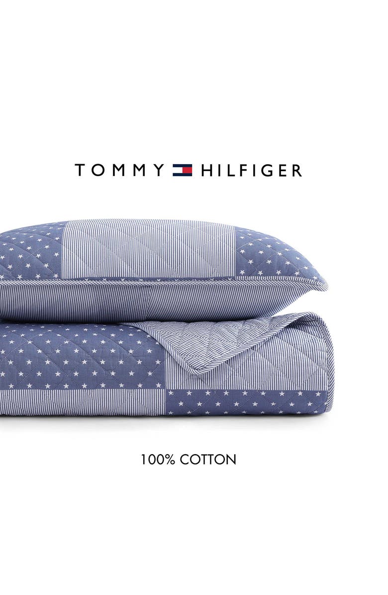Tommy Hilfiger Ithaca Stargaze Patchwork Cotton Quilt & Shams Set, Alternate, color, White/ Deep Blue