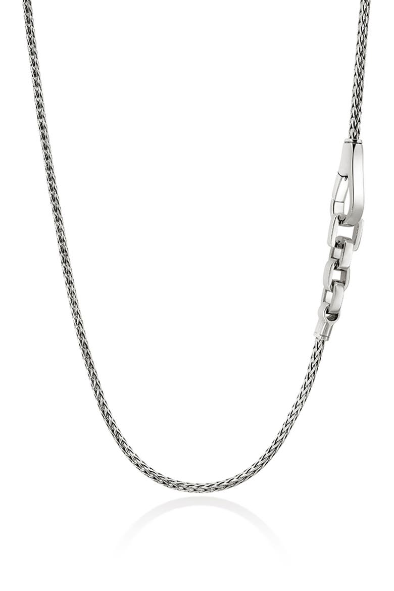 Men's Slim Chain Necklace, Main, color, SILVER