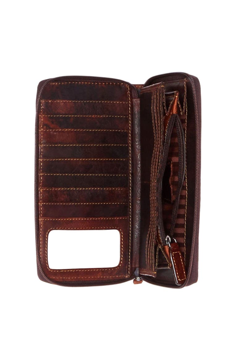 Voyager Large Zip-Around Travel Wallet, Alternate, color, Brown