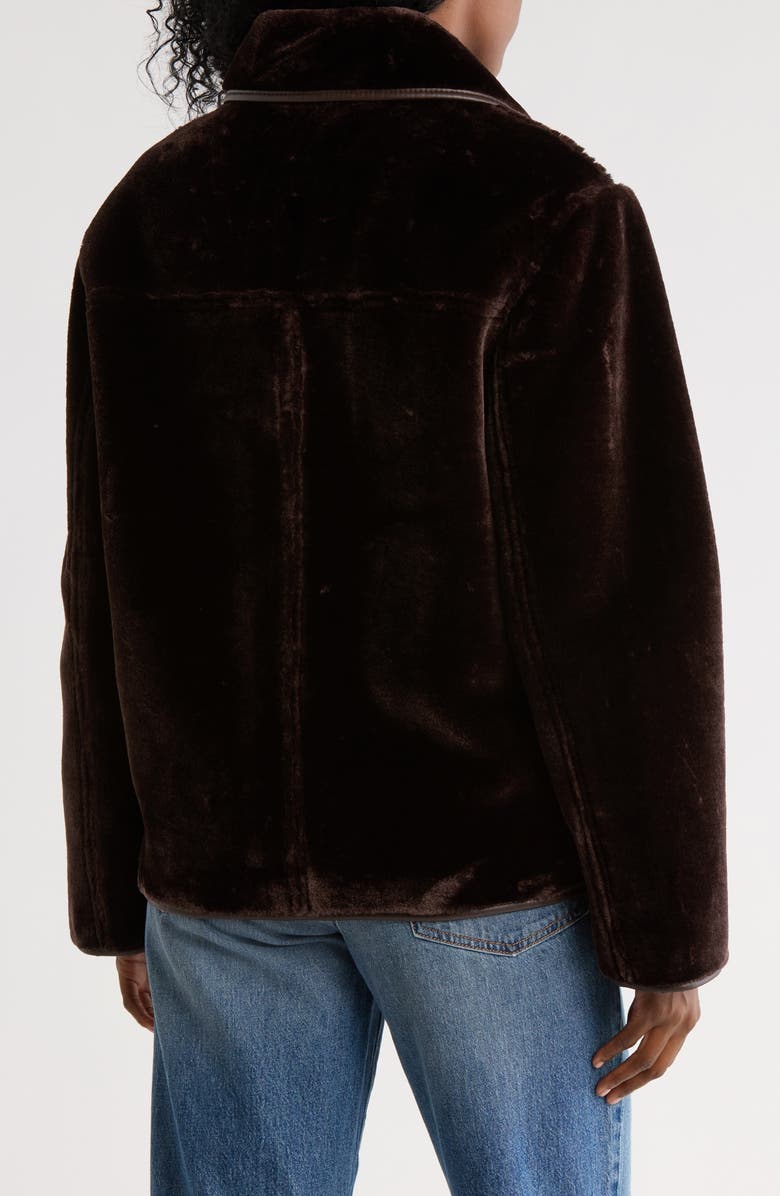Hudson Jeans Faux Leather & Faux Shearling Jacket, Alternate, color, Brown