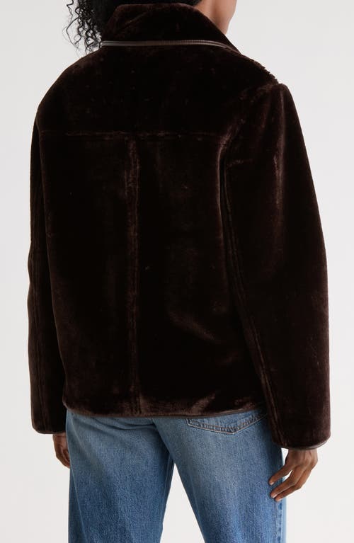 Hudson Jeans Faux Leather & Faux Shearling Jacket In Brown