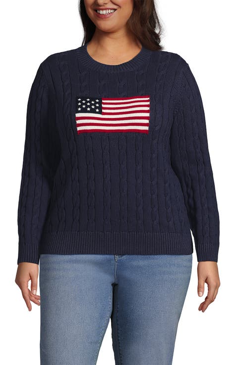 American Flag Drifter Cable Sweater