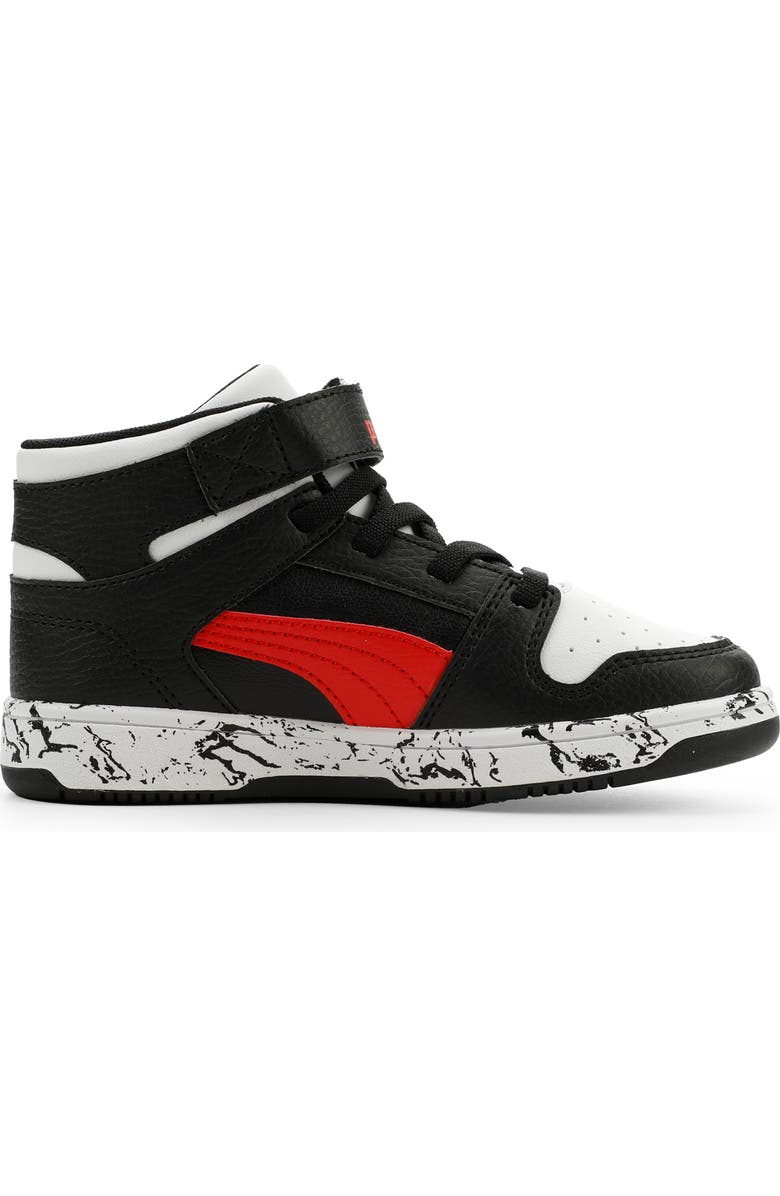 PUMA Kids' Rebound Layup High Top Sneaker, Alternate, color, Puma Black/ Red/ White