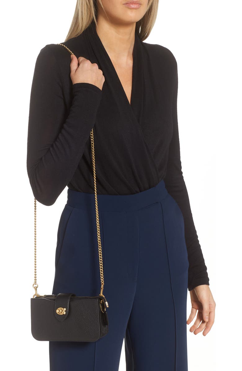 COACH Pebbled Leather Crossbody Bag, Alternate, color,