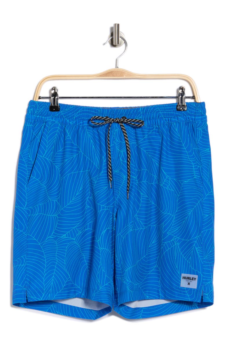 Botanic Lines Volley Swim Shorts, Alternate, color, HYDRO