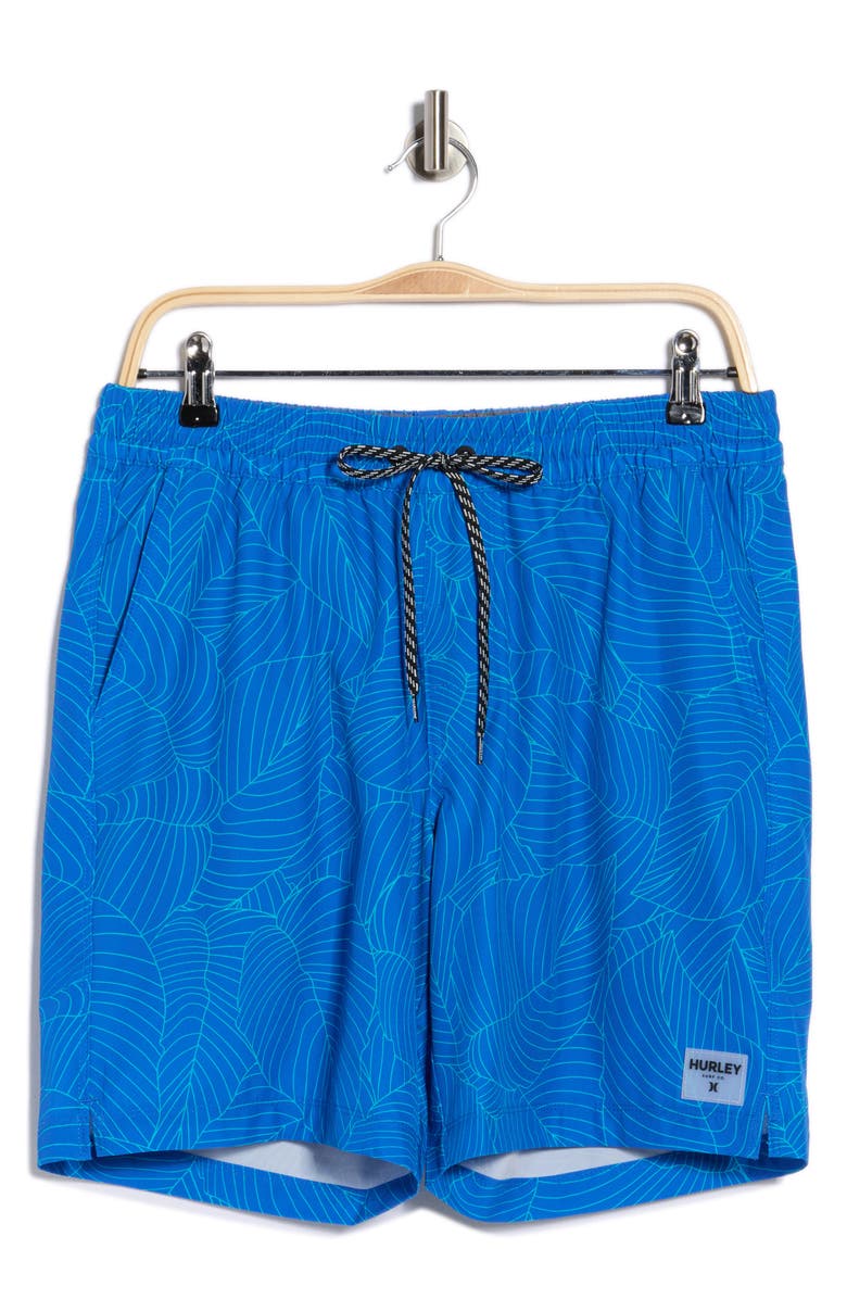 Hurley Botanic Lines Volley Swim Shorts, Alternate, color, Hydro