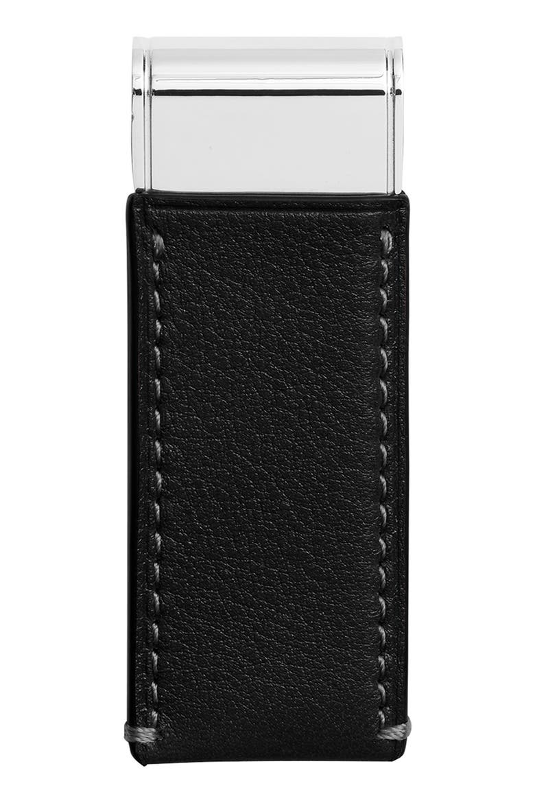 Leather Wrapped Money Clip, Main, color, BLACK