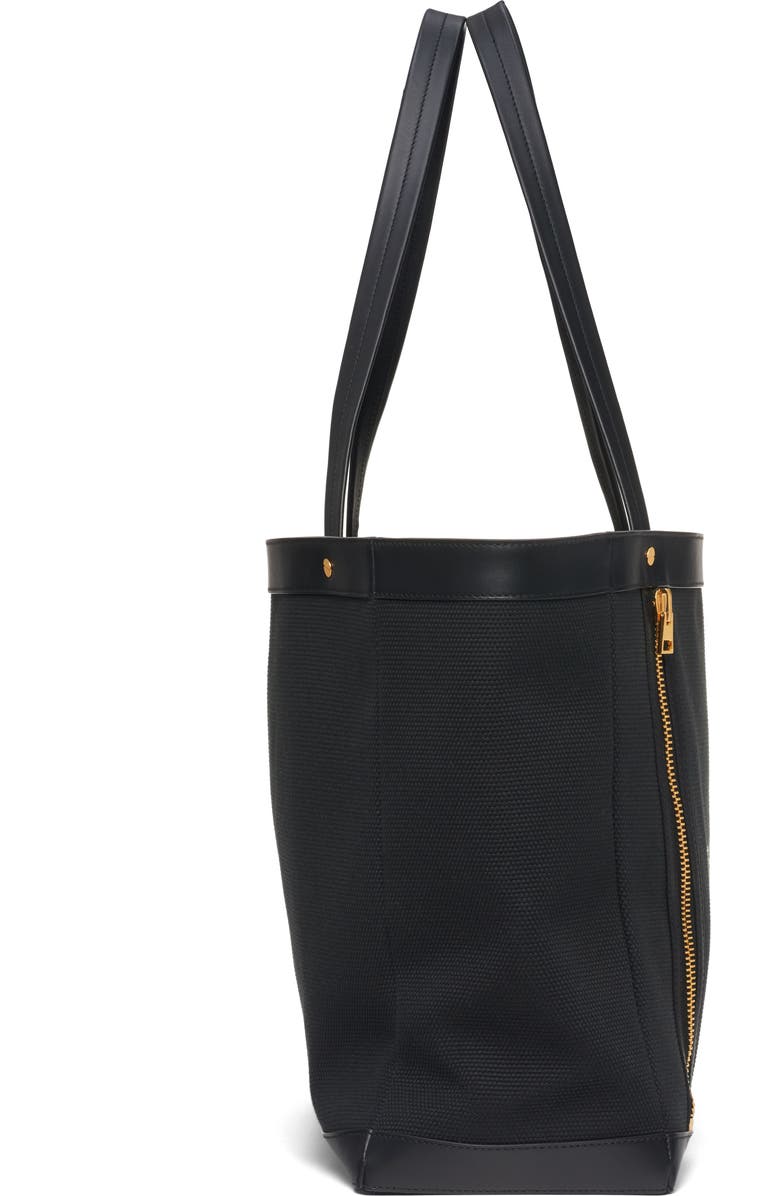 TOM FORD Zip Front Textured Canvas & Leather Tote, Alternate, color,