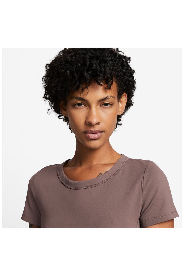 Phoenix Fleece Short Sleeve Crop Sweatshirt, Alternate, color, SMOKEY MAUVE/ BLACK