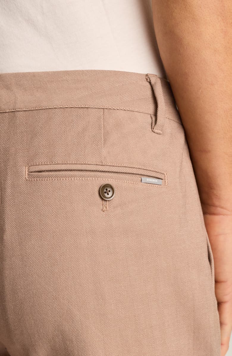 Bonobos Flat Front Stretch Cotton Herringbone Chinos, Alternate, color, Talent Taupe Herringbone