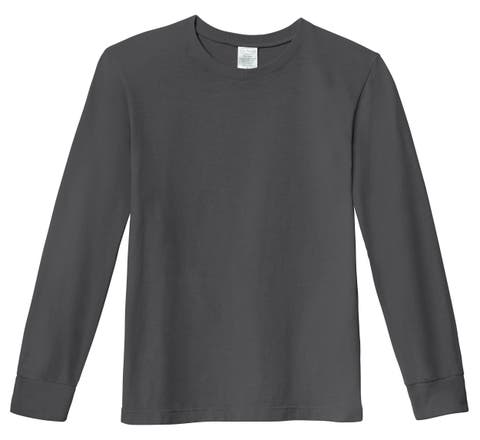 Boys 100% Soft Cotton Medium-Weight Long Sleeve Tee With Cuffs