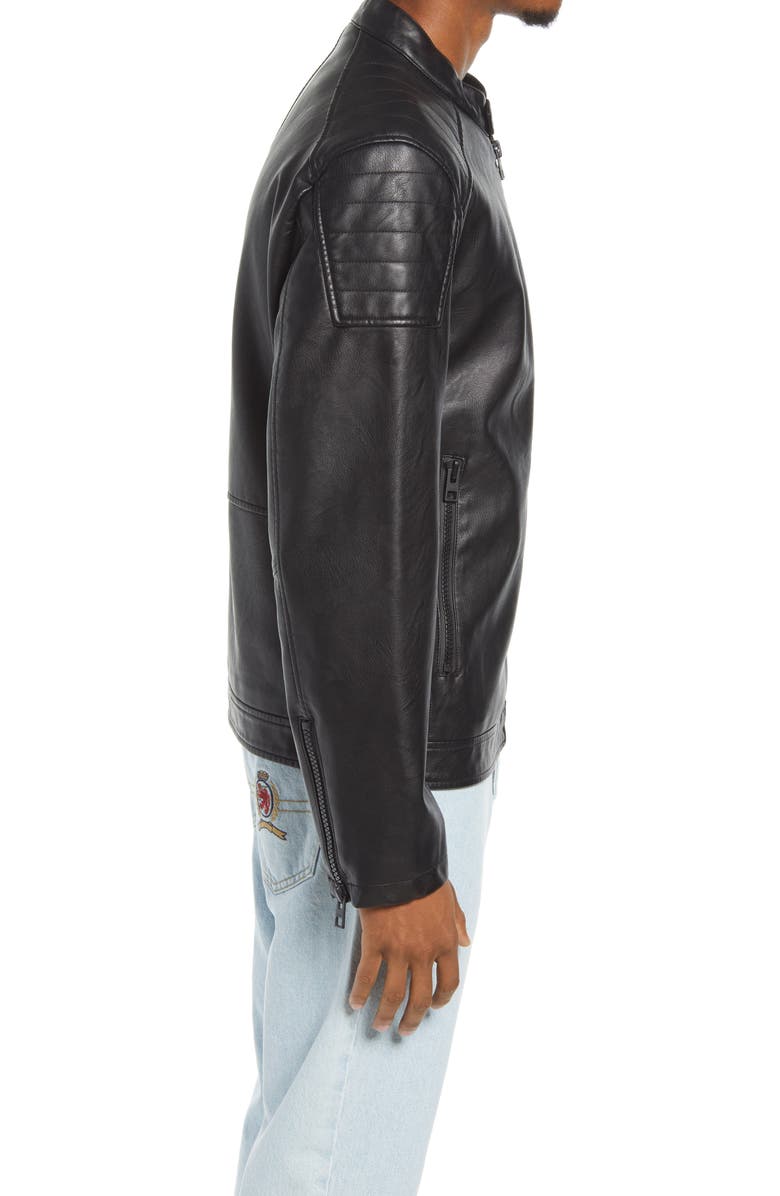 Tommy Hilfiger Quilted Detail Faux Leather Jacket, Alternate, color, 