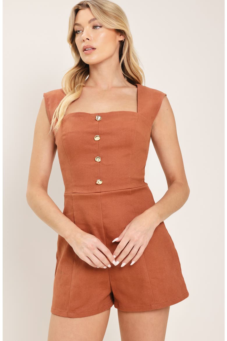 Twill Romper, Alternate, color, TERRACOTTA