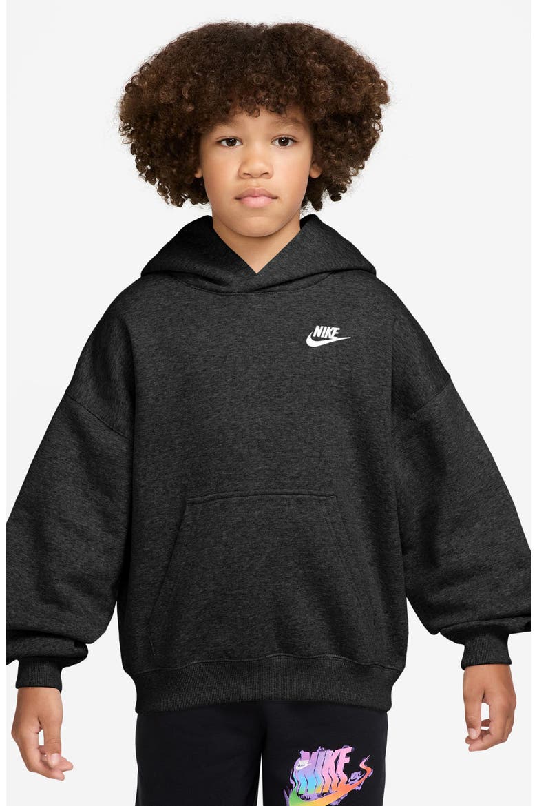 Kids' Sportswear Club Fleece Hoodie, Main, color, BLACK/ WHITE