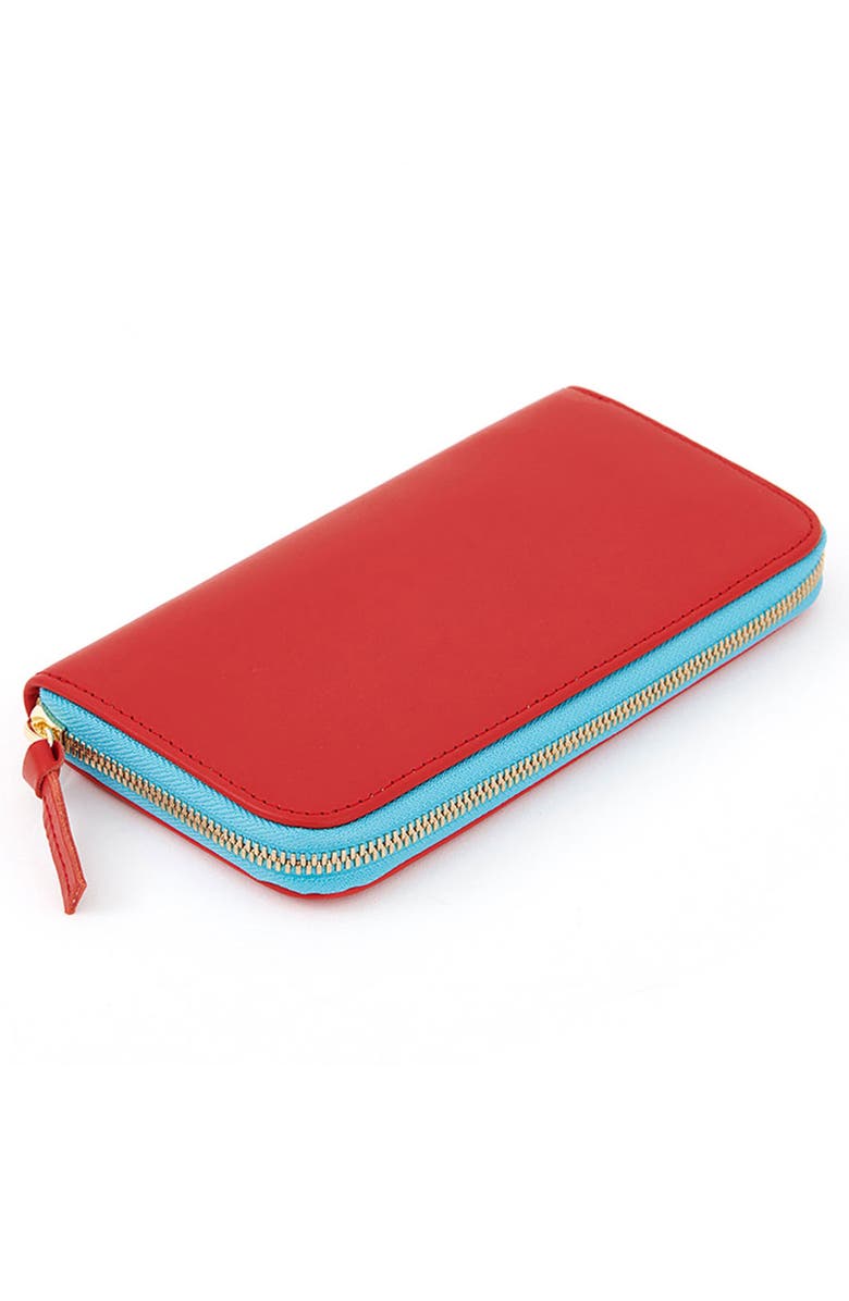 Clare V. Leather Zip Around Wallet, Alternate, color, 