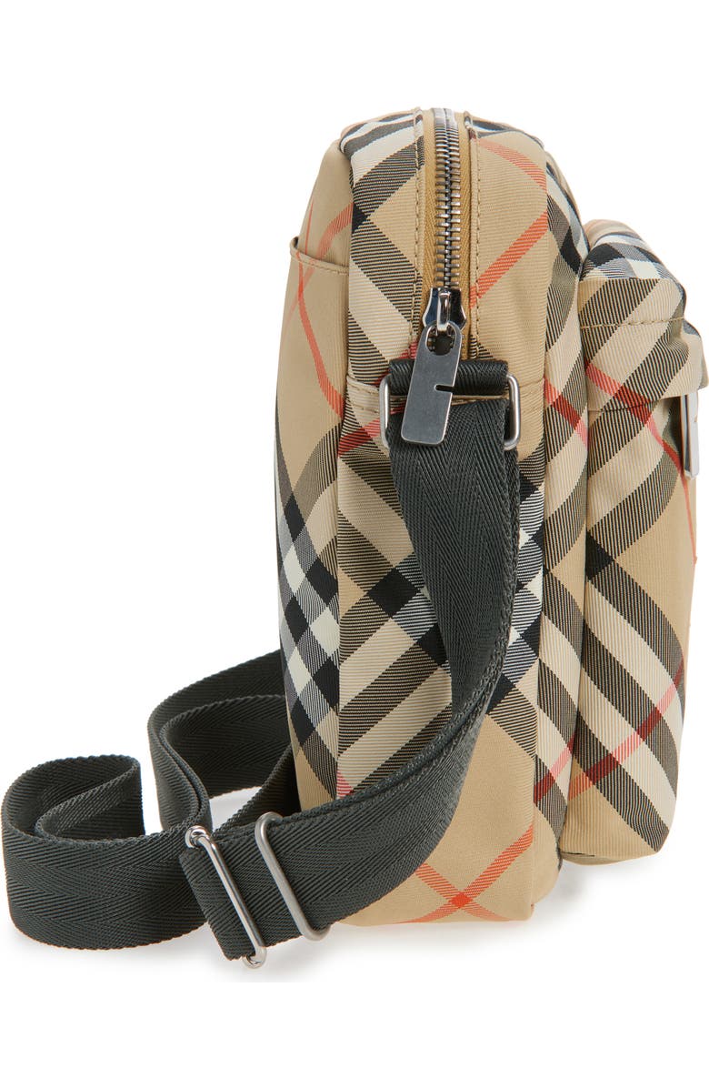 Burberry Classic Check North/South Crossbody Bag, Alternate, color, Sand