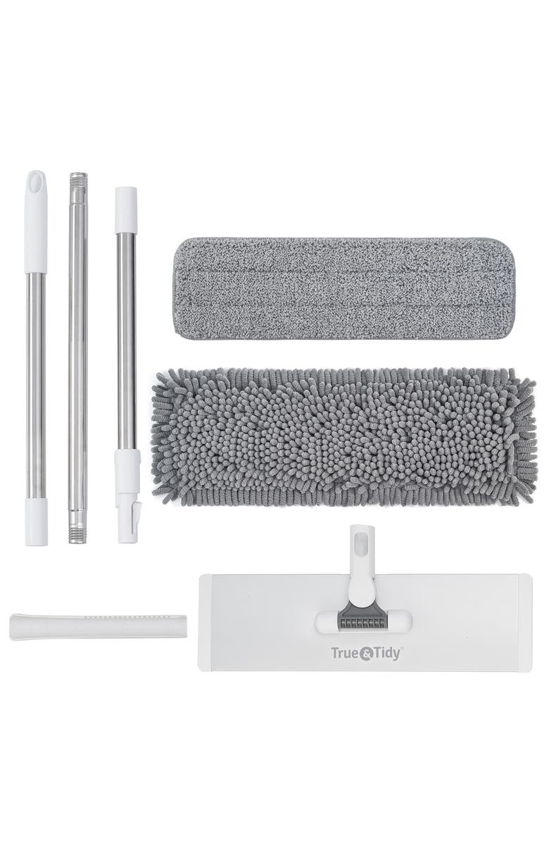 TRUE AND TIDY Heavy Duty Wet & Dry Sweeper Mop, Alternate, color, Silver/ Gray