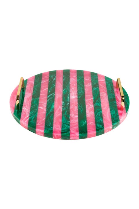Tanda Resin Round Tray  Curated Decor