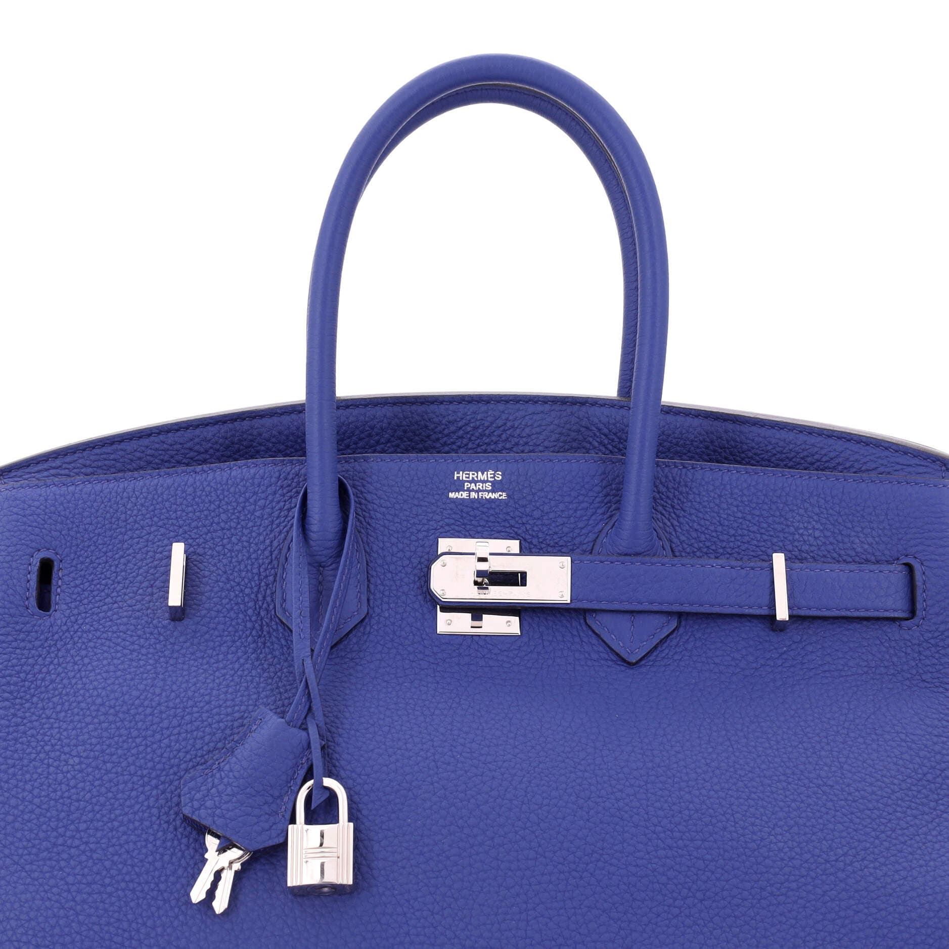Pre-Owned Hermes Birkin Handbag Blue Togo with Palladium Hardware 35, Alternate, color, Bleu Electrique