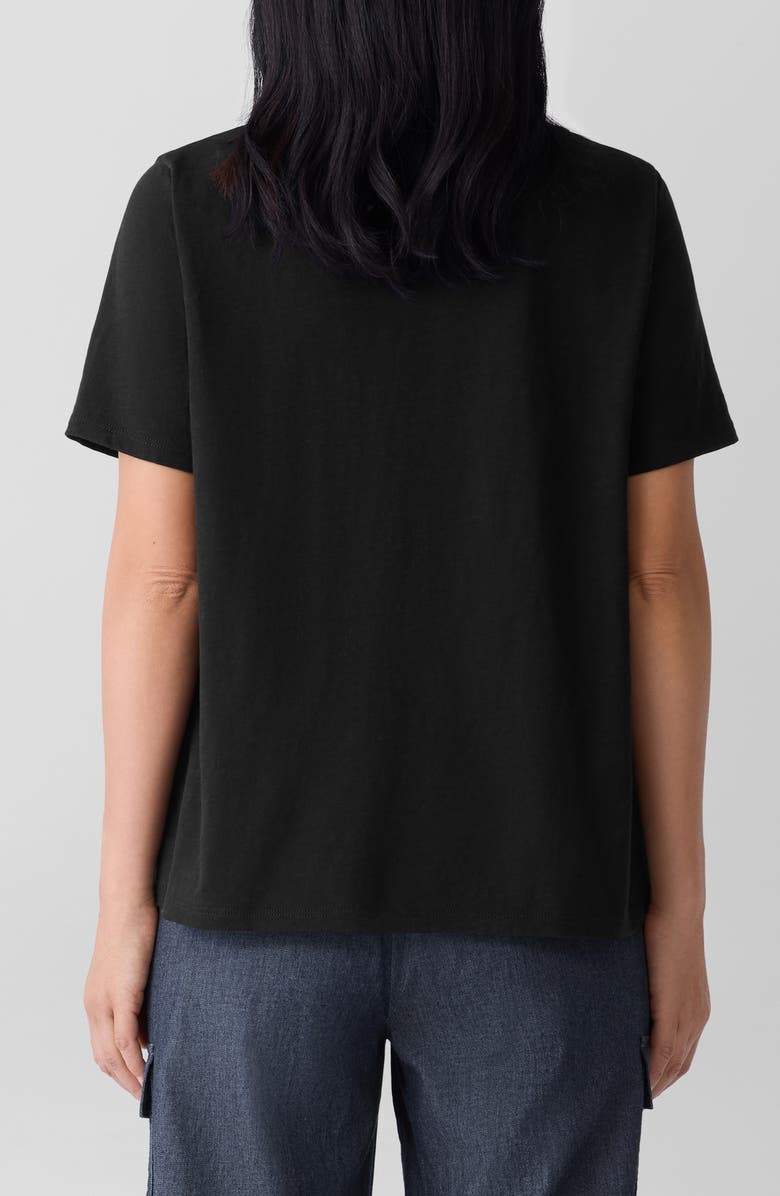 Eileen Fisher Crewneck Pocket Organic Cotton T-Shirt, Alternate, color, Black