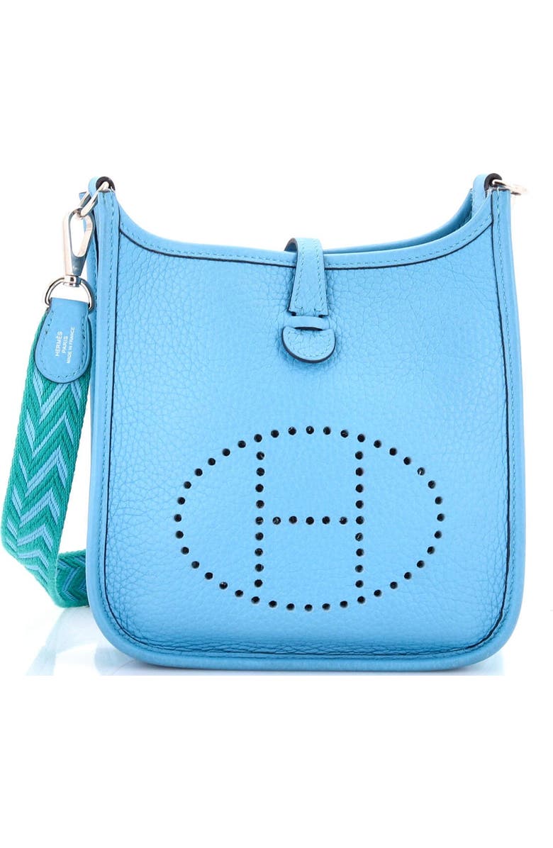 Pre-Owned Hermes Evelyne Bag Gen III Clemence TPM, Main, color, Celeste