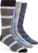 Lorenzo Uomo 3-Pack Assorted Crew Socks