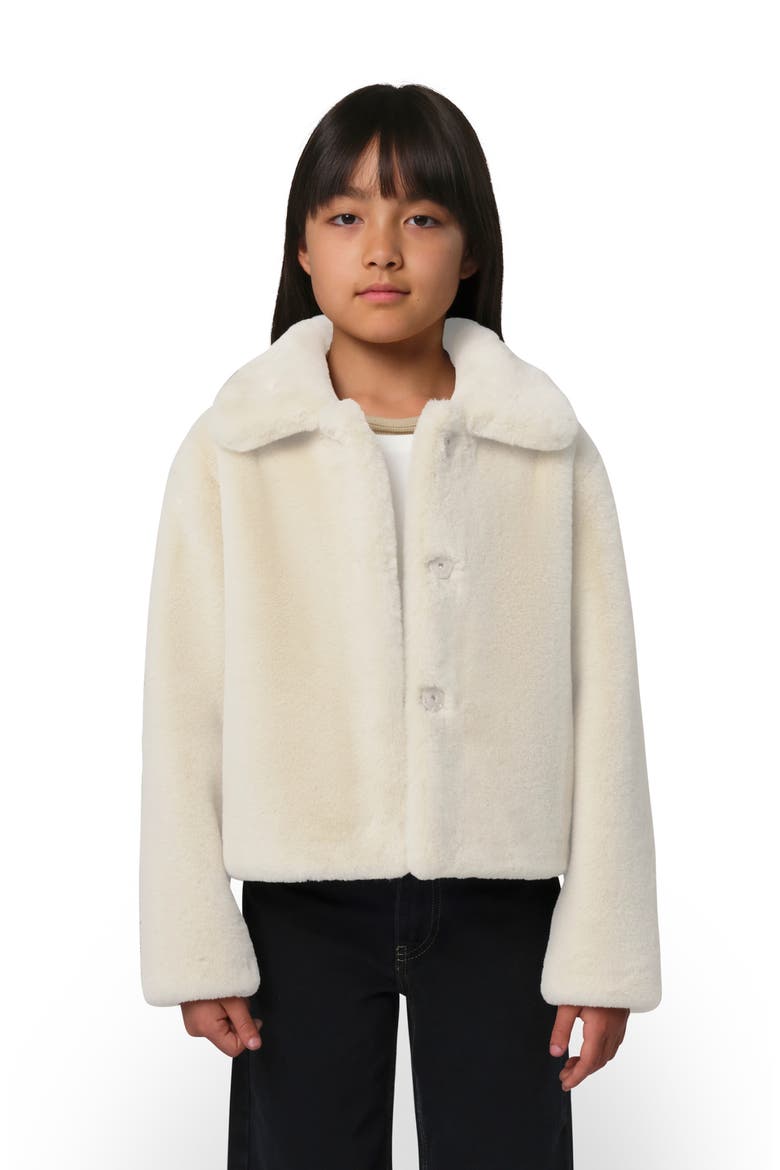 Kids' Elis Pluche™ Faux Fur Coat, Alternate, color, LATTE