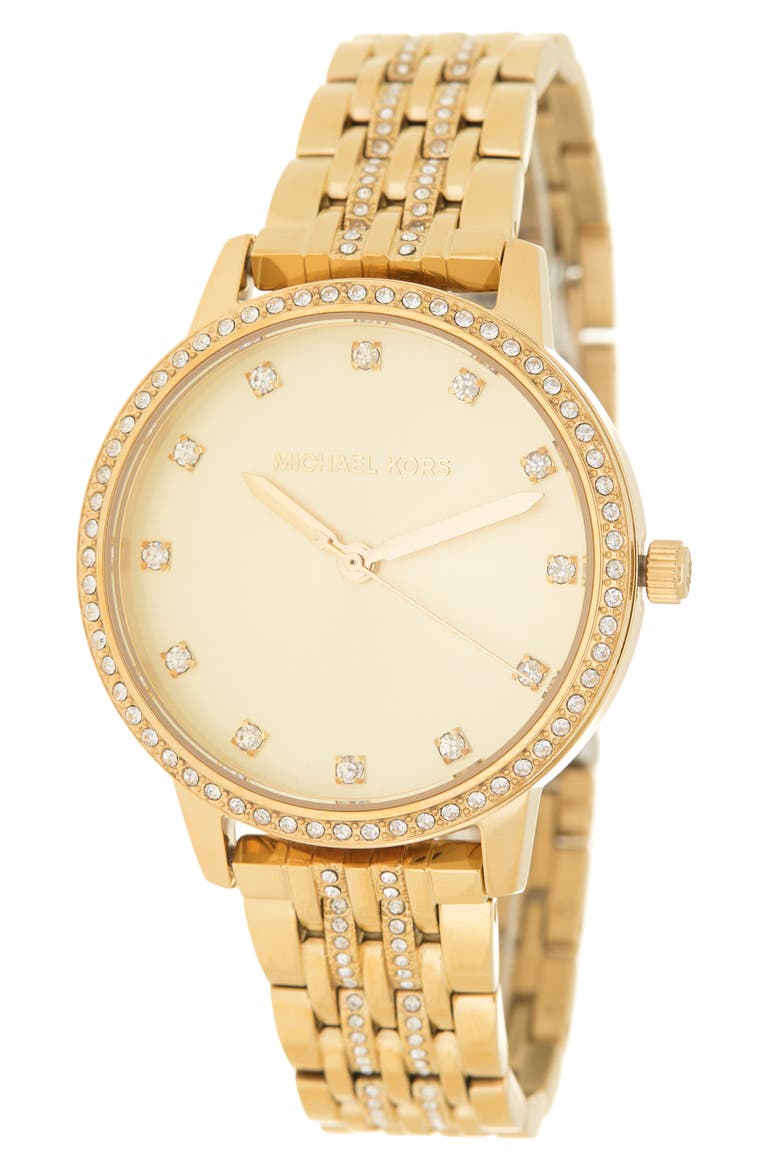 MICHAEL Michael Kors Women's Melissa Three-Hand Gold-Tone Stainless Steel Watch, 36mm, Main, color, GOLD