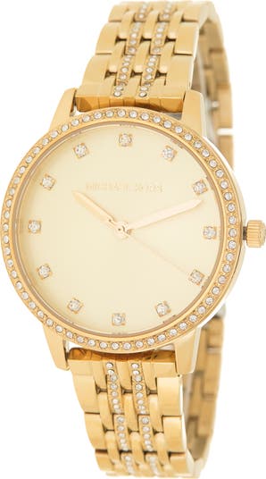 特別価格！Michael Kors Melissa Three-Hand Gold-Tone Watch Michael Kors Women's Melissa Gold-Tone Stainless Steel