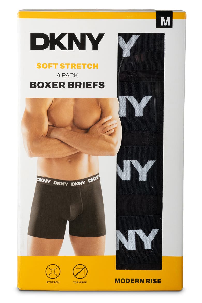 Soft Stretch Pack of 4 Boxer Briefs, Alternate, color, BLACK/BLACK/BLACK/BLACK