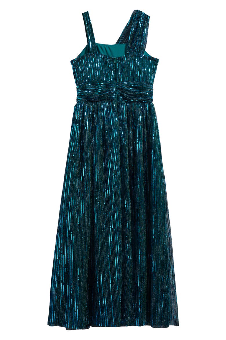 Kids' Zia Foil Dot Party Dress, Alternate, color, GREEN