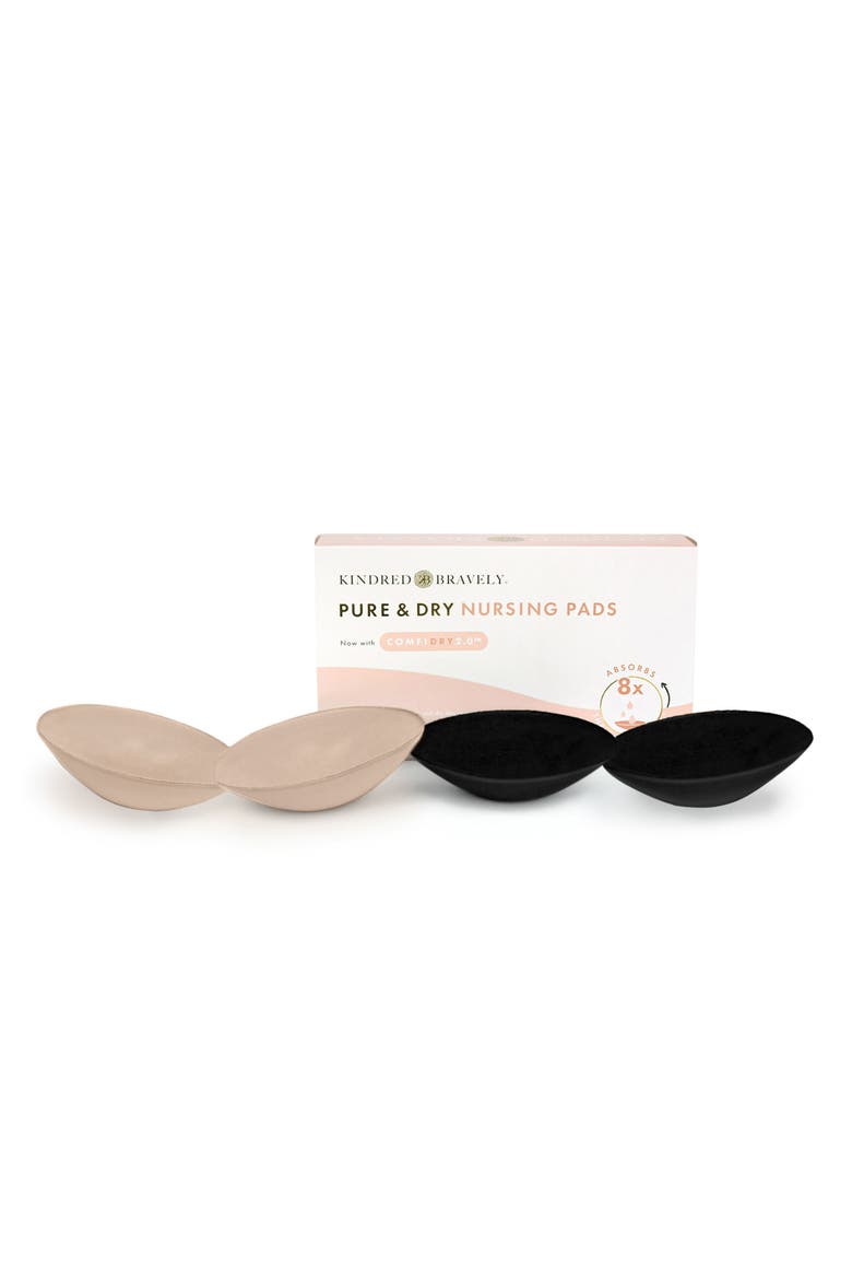 Ultra Absorbent 4-Pack Washable Breast Pads, Alternate, color, BLACK/ BEIGE