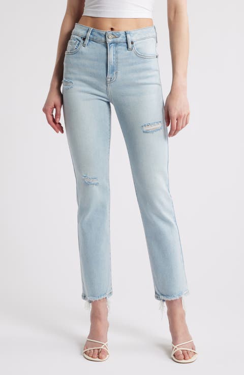 Fray Hem Ankle Cigarette Skinny Jeans