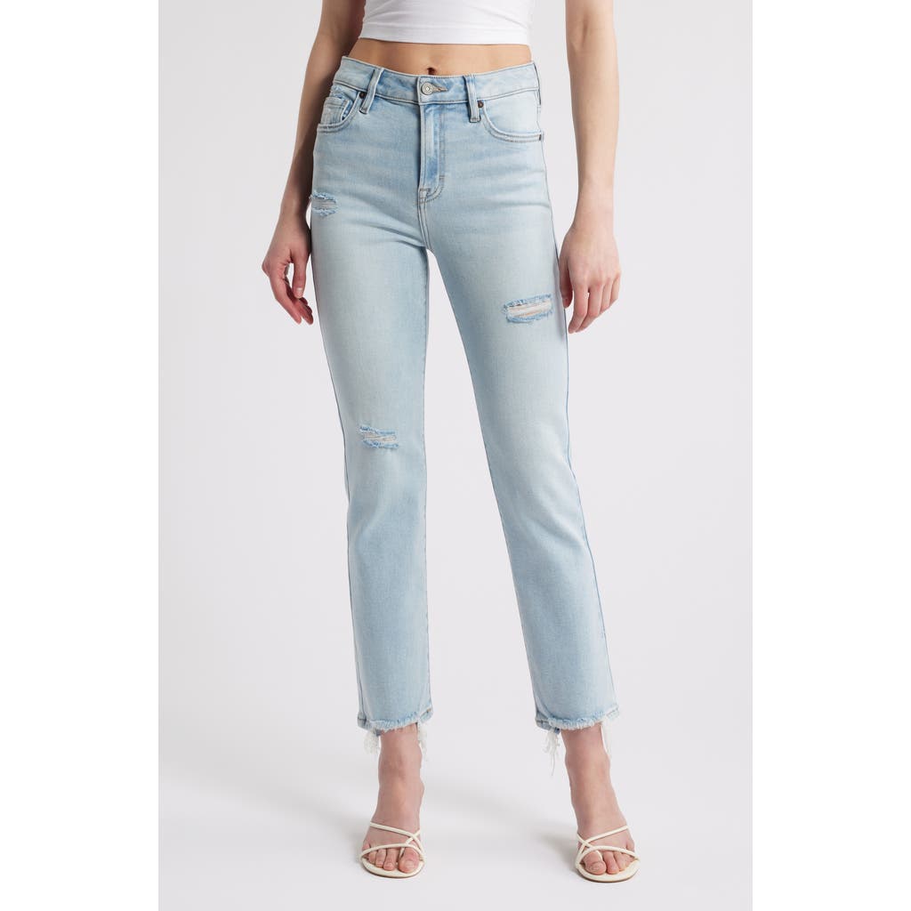 Shop Hidden Jeans Fray Hem Ankle Cigarette Skinny Jeans In Light Wash