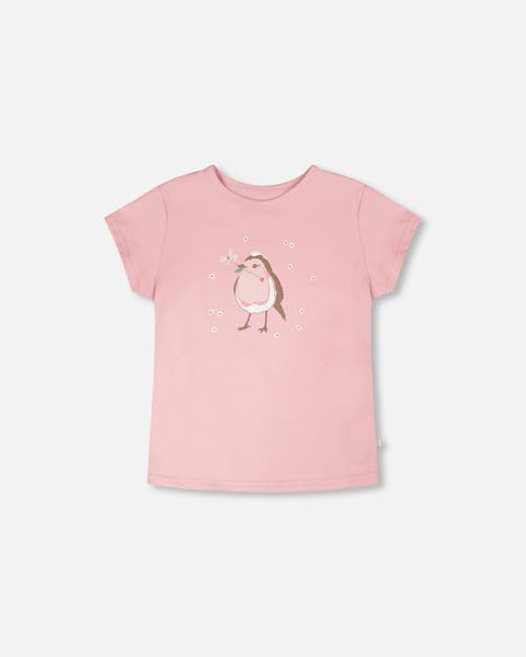 Organic Cotton Jersey Bird Short Sleeve T-Shirt (Toddler, Little Kid & Big Kid)