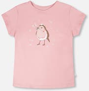 Deux par Deux Organic Cotton Jersey Bird Short Sleeve T-Shirt