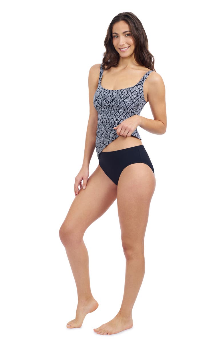 Profile by Gottex Plume Square Neck D Cup tankini, Alternate, color, Black White