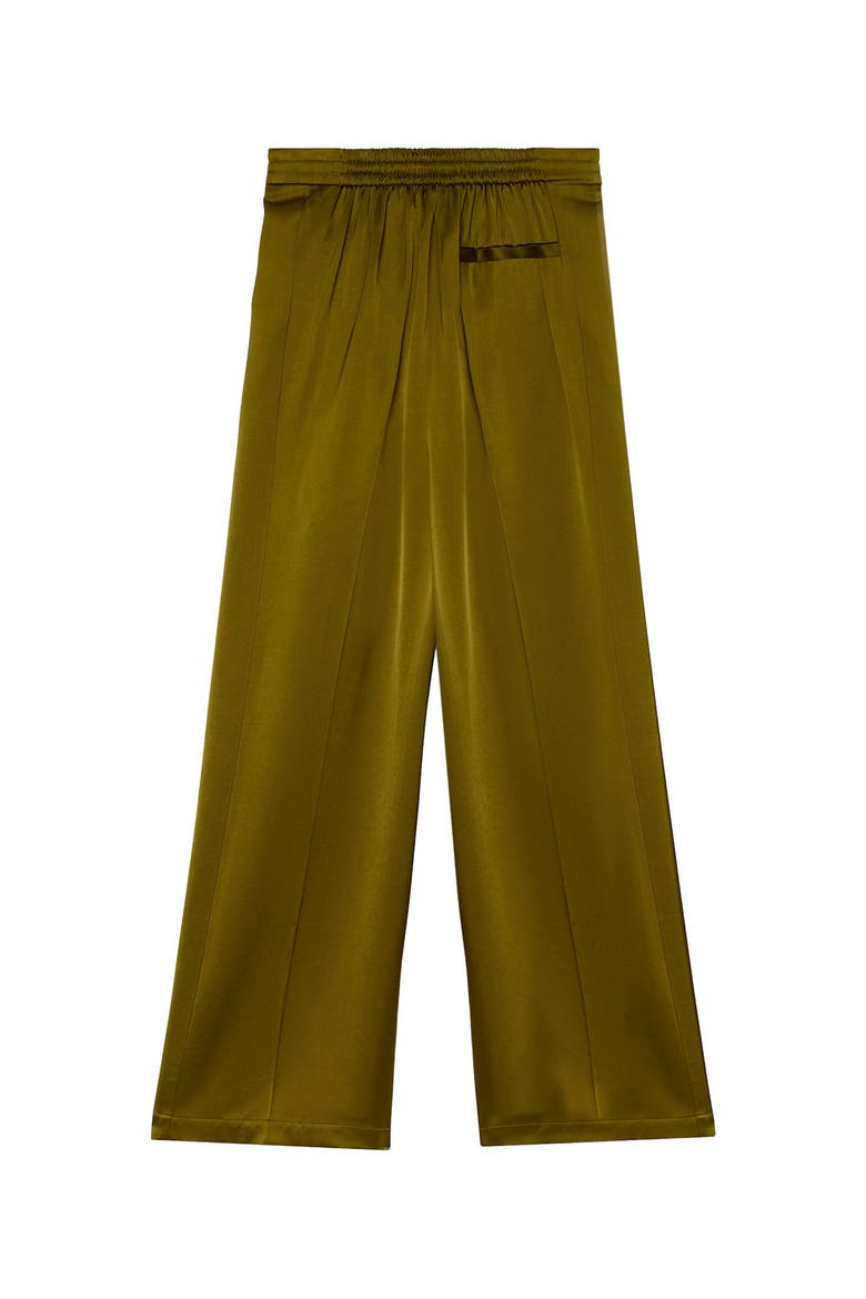 Satin Wide Leg Trousers, Alternate, color, Green