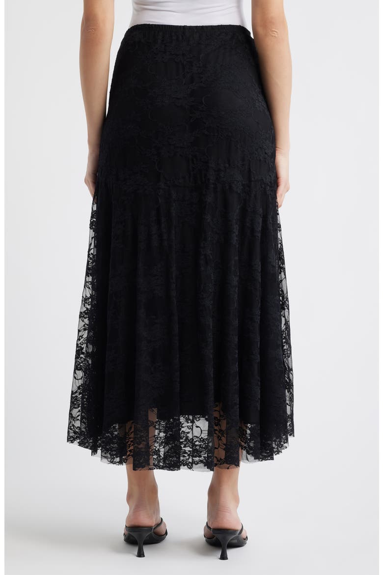Lace Maxi Skirt, Alternate, color, BLACK