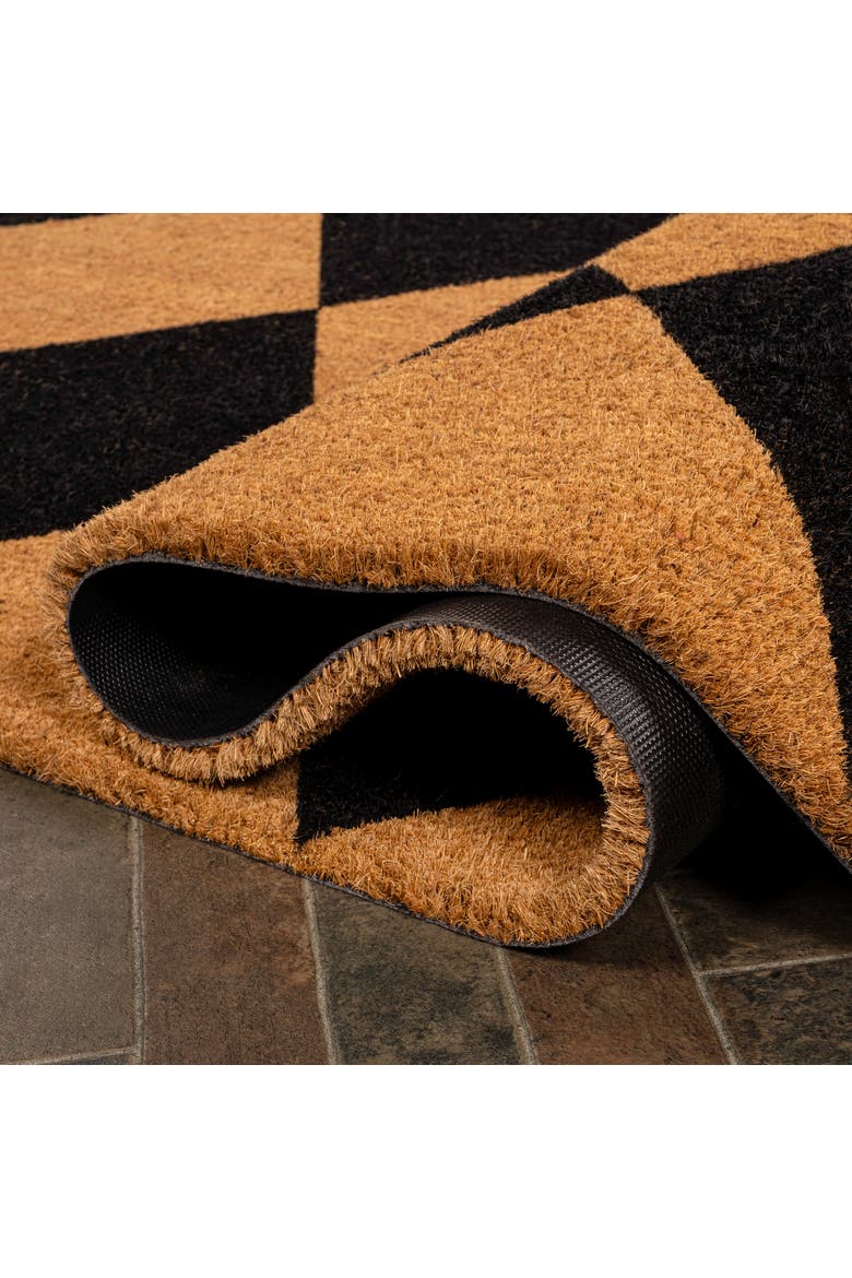 Peater Classic Casual Commerical Natural Coir Indoor/Outdoor Mat, Alternate, color, Natural Black Geo